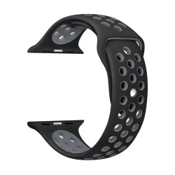 Apple Watch Strap 42/44 Mm Silicone Sport Band With Perforations And Pin‑And‑Tuck Closure Rockrose &ndash; Gray